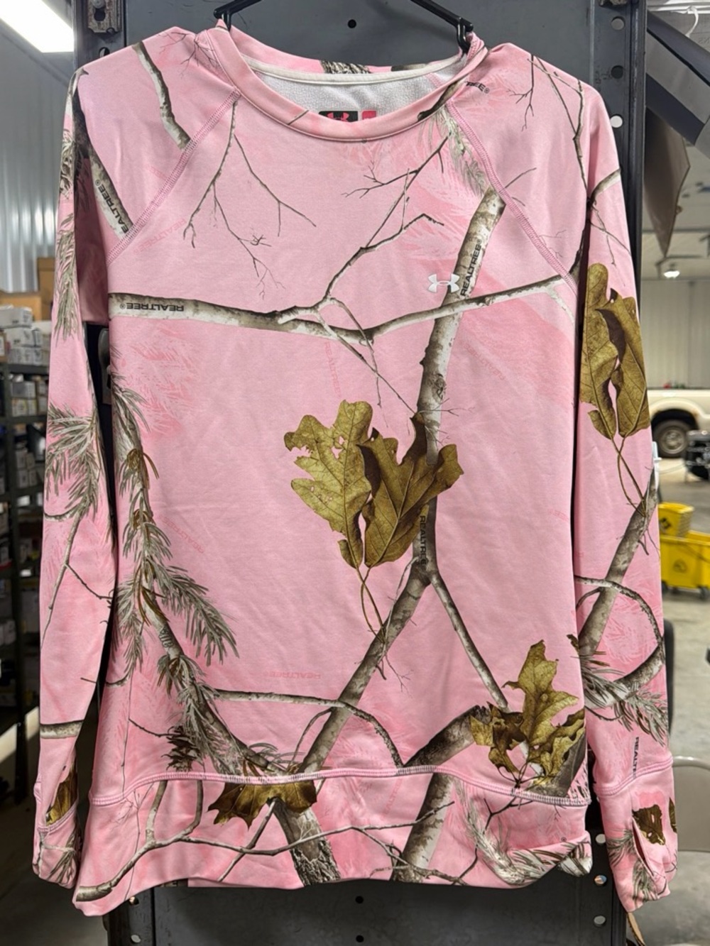 Under Armour Pink Camo Nature-Print Long Sleeve Pullover